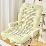 Stripe Cartoon Student Chair Cushion Quilted Double-sided Use Integrated Backrest Cushions Computer Chair Anti Slip Seat Pad