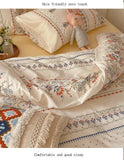 Luxury 100% Cotton Boho Pattern Printed Bedding Set Fashion Breathable Quilt Cover Sets Queen King Bed Linens for Summer Autumn