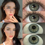 New 2pcs Colored Contact Lenses for Eyes with Prescription Myopia Lenses Natural Blue Iris Lens High Quality Soft Lenses
