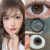 1Pair Blue Contact Lenses with Degree Cosmetics Beauty Pupils Yearly Use Soft Lenses Contacts Natural Fast Shipping