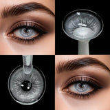 14.20mm Brown Colored Contact Lenses 6-Month Use Soft Limbal Ring Brown Blue Natural Lens For Daily Wear with Free Len
