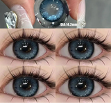 1Pair Color Contact Lens Pupils Nature High Quality Myopic Blue Black Eyes - 0.00 to- 8.00 Diopter Lenses 