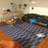 Living room modern retro blue carpet stripes lines bedroom bedside soft rug coffee table leisure area plush floor mat Alfombra