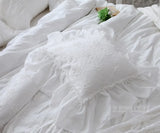 Off White Ruffle Lace Sofa Cushion Cover, Pillowcase, Decorative, Luxury, Home Decor