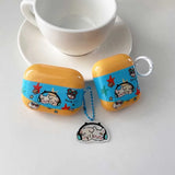 Cute Music Dog Pendant Chain Grid Earphone Case Protect For Airpods 1 2 3 4 Cover Soft Shockproof For Air Pods Pro Pro2nd Fundas