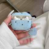 For Apple AirPods 4 3 2 Pro 2 Pro3 Earphone Case Silicone Splashed Ink Blue Black Polka Dots Pendant Protective Headphone Cover