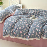 New class A double-layer yarn thickened three/four-piece set skin-friendly and breathable single double washed cotton
