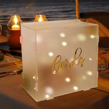 Ikeehome  PartyWorld Acrylic Wedding Card Box Frosted Gift Box with String Light Urn Box for Wedding Reception