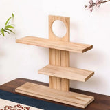 Wooden Desktop Organizer Shelf Storage Rack Stylish Display Stand for Office Home Tea Room Accessories Storage