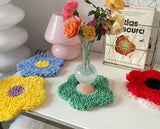 Handmade Tufted Coaster Floral Cup Holder Mat Drink Pad Mug Support Dining Room Decor Home Table Decoration Accessories 20cm
