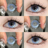 2PCS Contact Lenses Colored Lenses for Eyes with Diopters Green Natural Lenses Cosmetics Beauty Pupils Yearly