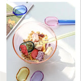 Stained Glass Spoon Dessert Ice Cream Milk Long Handled Spoon Coffee Soup Stirring Spoon High boric acid heat and cold resistanc