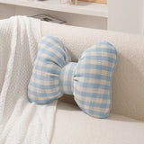 Cute Bedroom Bedside Pillow Home Decor Waist-Support Creative Plaid Bow Decorative