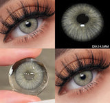 2pcs Colored Contact Lenses for Eyes Natural Blue Contact Lenses Eye Makeup Contact Yearly Gray Beauty Pupil Women Lens