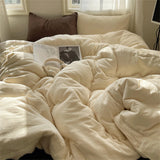Solid Color Bedding Set Soft Duvet Cover Set With Sheet Bedroom Decor Skin Friendly Single Double Four Piece Set Home Textiles