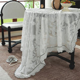 French Medieval Style Table Cloth Black Lace Rose Relief Gauze Lotus Leaf Fungus Edge Table Cover Decor Coffee Table Protector