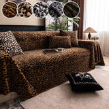 1PC-Leopard print all season universal sofa towel, pet friendly anti slip sofa towel, dust-proof, machine washable sofa towel