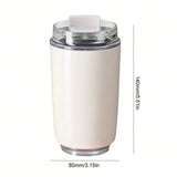 Travel Coffee Mug, 240ml Insulated Beverage Cup With Leakproof Lid, Long Lasting Coffee Tumbler Travel Coffee Thermos White
