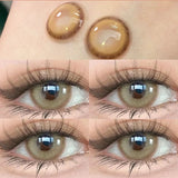 1Pair Beauty pupils Natural Colored eye lenses Myopia purple pupils Brown lenses Blue Contact 1 Yearly Use