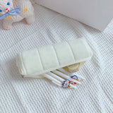 Gift Lattice Pencil Bag Large Capacity Simple Pencil Cases School Supplies with Zipper Stationery Box