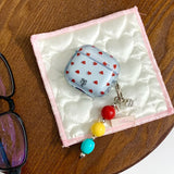 The Blue Background Is Red Heart + the Pendant Is Suitable for Apple for Airpodspro2 Case/For Airpodspro Case/For Airpods4 Case/For Airpods3 Case/For Airpods2 Case/Fashionable Women's Earphone Case/Simple Earphone Case