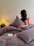 Retro Floral Cotton Duvet Cover Double Layer Plain Weave Pure Cotton Home Bedding All Seasons  Color Fabric Quali