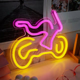 Chi-buy LED Neon Motorcycle USB Powered Neon Signs Night Light 3D Wall Art Bedroom Living Room Decor Lamp Signs