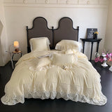 4pcs French Princess Style Pure Cotton 100% Bedding Set Luxury Quilt Cover 200x230 220x240 Bed Cover and 2pcs Pillowcases