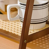 Countertop Organizer 2 Layer Coffee Cup Holder Multipurpose Bamboo Storage Shelf for Hotel Apartment Dressing Table Kitchen Home