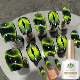 10ml Green Wormhole Cat Magnetic Gel Nail Polish 9D Glitter Soak Off UV LED Nail Art Varnish Manicure DIY At Home