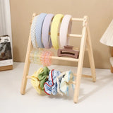 Wooden Material Hair Accessory Organizer 3-layer/4-layer Space-Saving Hair Band Holder Multi-Compartment Jewelry Organizer