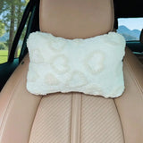 1pc Car Neck Pillow, Plush Particle Filled, Suitable For All Seasons, Women Car Interior Decor