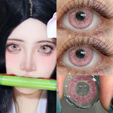 2 Pairs 6 Months Disposable Colored Contact Lenses Green Anime Cosplay Soft Contacts Lenses for Daily Party Eye Beauty