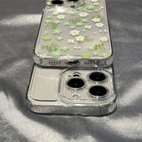 ins Light green flowers phone case For iPhone 16PRO 15 14 131211ProXRXS Max78 Plus12MiniY2K creativity Anti fall Case back Cover