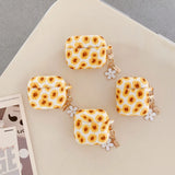 Flower Print Earphone Case For Apple AirPods 4 New Funda Silicone Cover For AirPods Pro 2 3 1 Matte Sunflower Soft Cases Coque