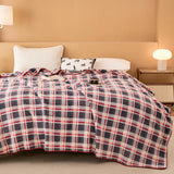 Red Grid Blanket Affordable Luxury Suede Delicate Soft Blanket Warm for Sofa Bed Office Nap  Birthday Gift New Year Christmas