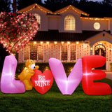 Ikeehome  OurWarm 9FT Long Valentines Inflatables Love Letters with Lovely Bear, Valentines Day Decor Blow Up Yard Decor for Wedding Lawn