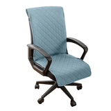 Quilted Office Chair Cover Solid Color Anti-dirty Desk Computer Armchair Chair with Slipcovers Buckle Gaming Seat Cover