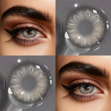 Iris Blue Prescription Colored Contact Lenses with Myopia Half Yearly Small Pupils Eye Contacts Natural Mekeup Lens
