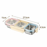 304 Stainless Steel Bento Box Thermal Insulation Portable Divided Lunch Box with Fork Spoon Leak Proof Food Container