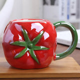 Creative Ceramic Strawberry Pumpkin Pineapple Coffee Cup Kids Fruit Mug Home Office Breakfast Milk Drink Mug Birthday Gift New