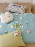 Dopne ing Color Blo Embroidered Cotton Bedding Set Waed Cotton Duvet Cover eet Pillowcase Bedding Accories