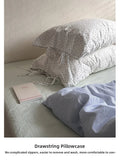Star Blue Ice een Cotton Striped Bedding Set with Pillowcases Duvet Cover And eet Simple Tied Design for Teen Girls
