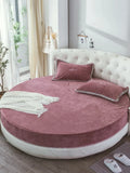 Coral velvet round bed simple color velvet round sheet diameter 200cm-220cm flannel sheet without pillowcase winter