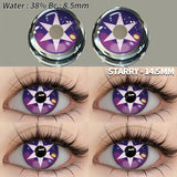 Colored Contact Lenses 2pcs Purple Contact Lenses Anime Cosplay Contact Eye Lenses Halloween Beauty Makeup Color Lens