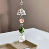 INS Korea Watermelon Fruit Charm Phone Pendant Crystal Wristband Keychain Bracelet Lanyard Cord