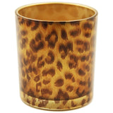 8x9cm Leopard Print Glass Candle Holder Glass Candle Container Multi Color Tea Light Candle Holder Housewarming Gift Home Decor