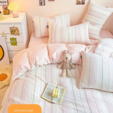Class A 60S Pure Cotton Bedding Sets Jacquard Cotton Skin Friendly Comforter Cover Set Girl Duvet Cover Set for Queen King Size