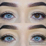 1 Pair Vibrant Gray Blue Green Color Contact Lenses Yearly Soft Contacts Beauty Lens for Dark Eyes Makeup