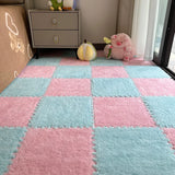 16Pcs 30x30cm Modern Simple Creative Plush Foam Puzzle Carpet Warm Toned Play Mats Interlocking Activity Floor Rugs Area Rug